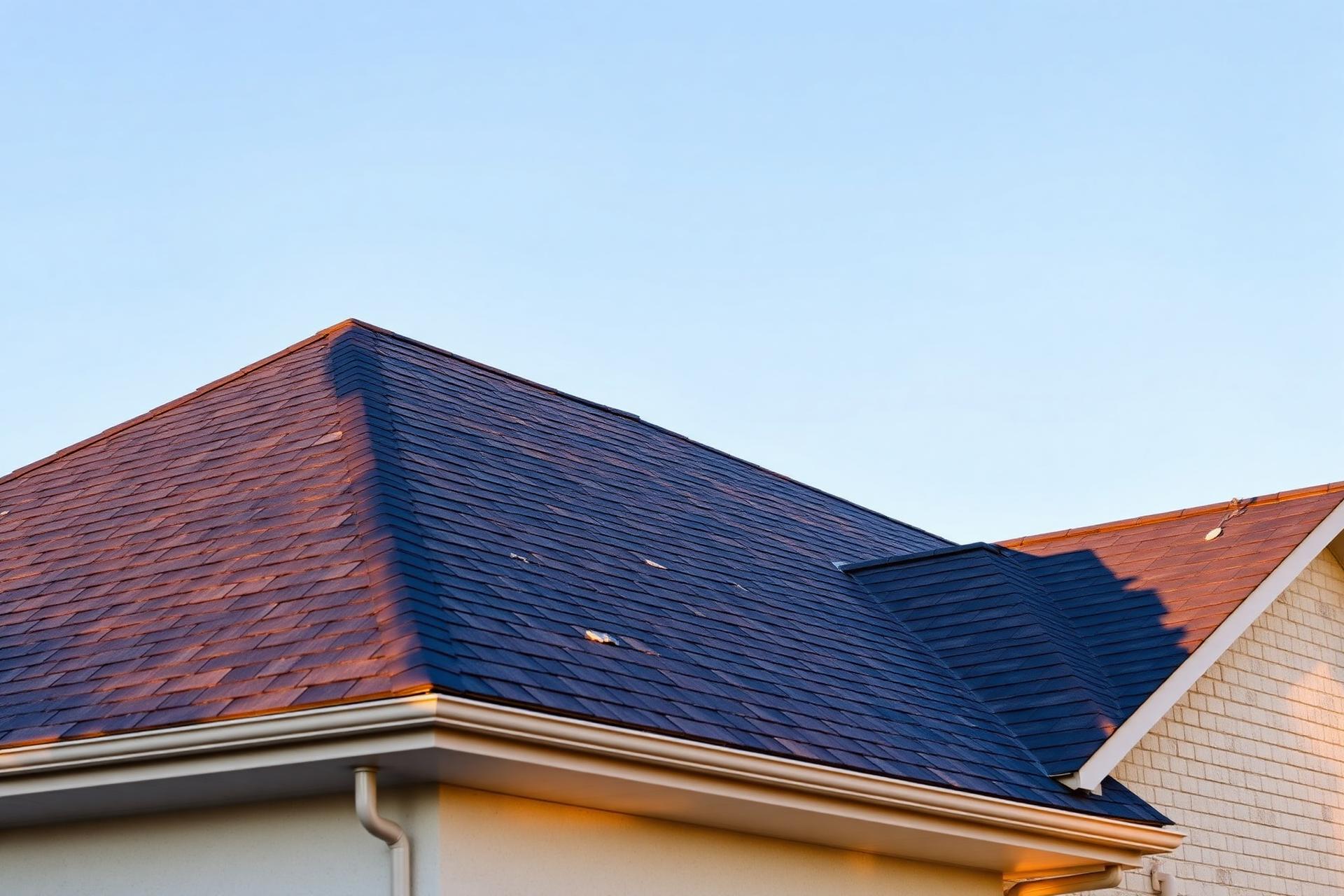 Newly installed asphalt shingle roof on a Texas home by F.J.P. Roofing